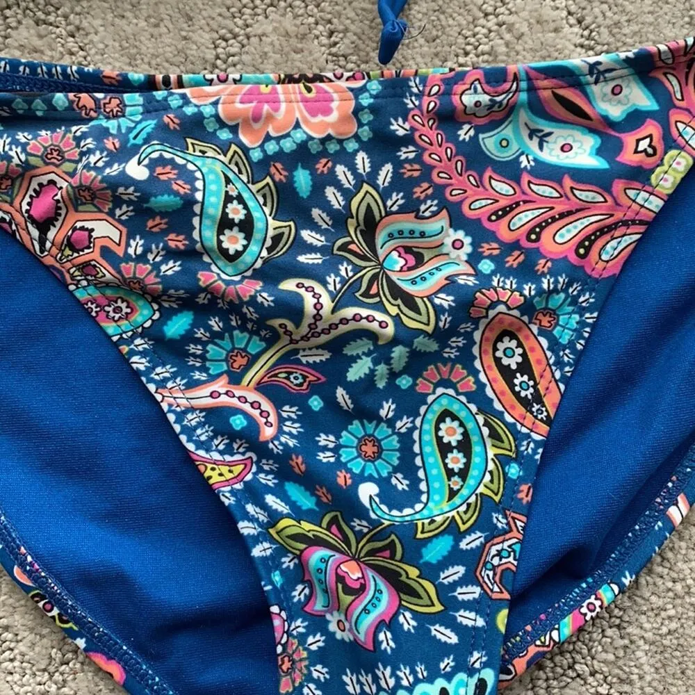 BP paisley teal bikini set beach summer vacation lake size L paddle boarding - Image 3