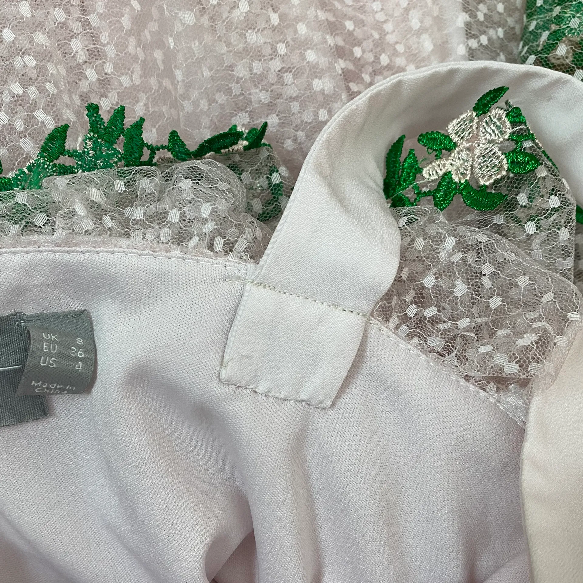 DESIGN Lace Trim Tiered Tulle Mini Dress Size 4 - Image 3