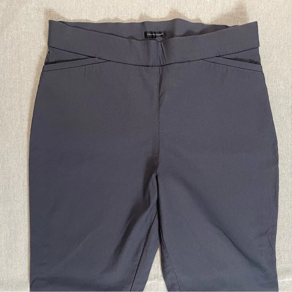 Worthington | Petite Gray Pull-On Skinny Dress Pants | 14P - Image 3