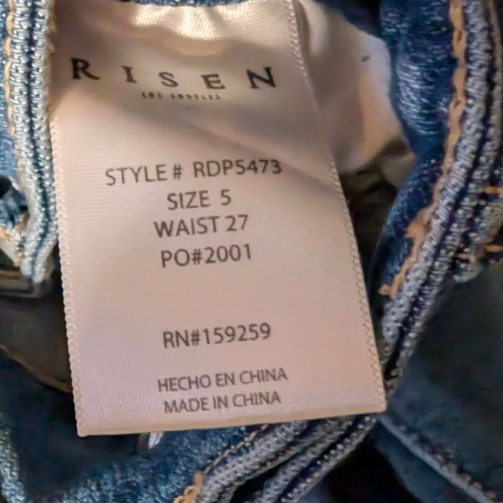 Risen Jeans Bleach Splatter Skinny Jeans Size 5 / 27 Mid Rise Blue - Image 12