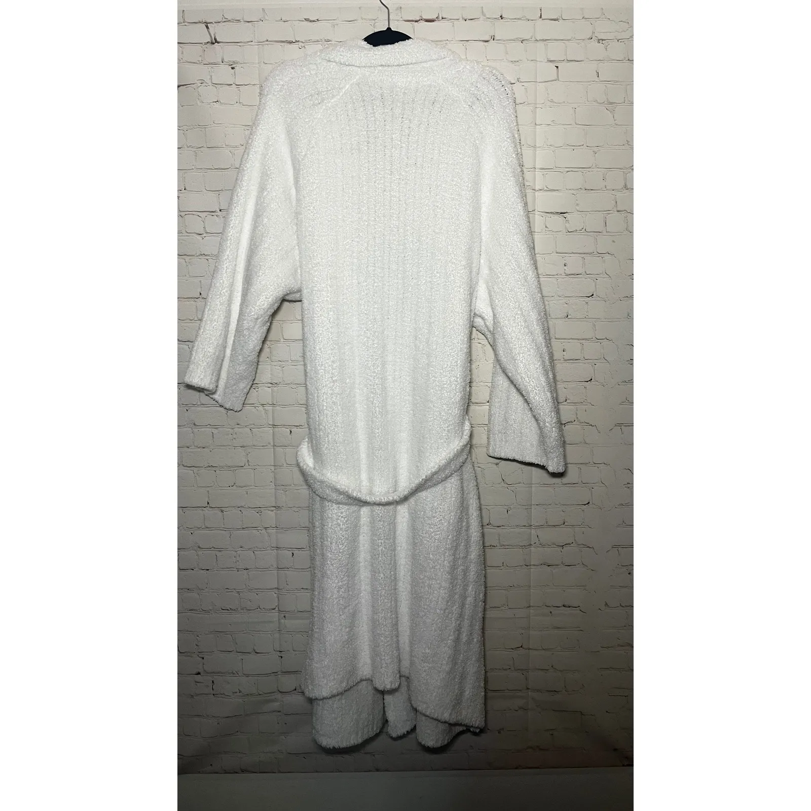 Pottery Barn Plush Cozy Robe Bathrobe White Large Shawl Collar Belted Size Large - Image 2