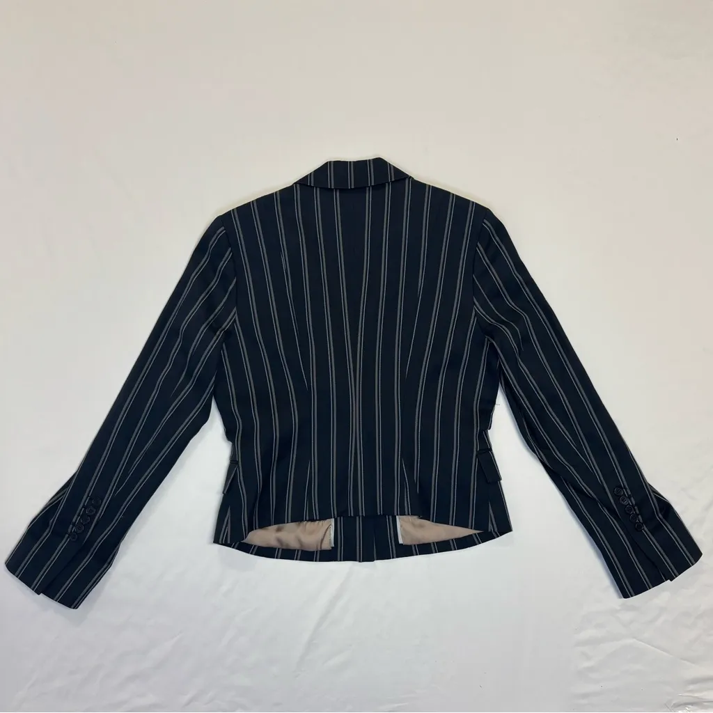 BCBGMAXAZRIA Navy Pinstripe Blazer Women’s Medium - Image 4