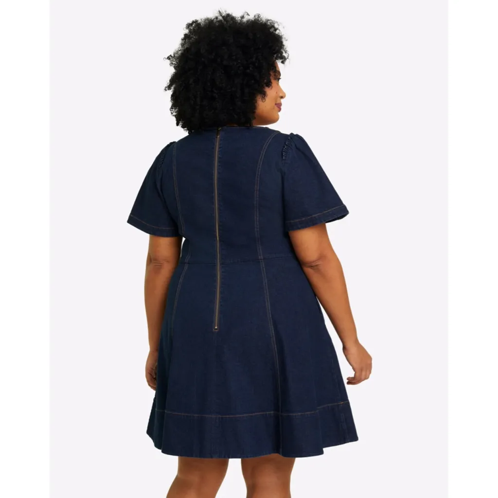 Women's Draper James Faith Love Circle Denim Mini Dress Plus Size 20 - Image 2