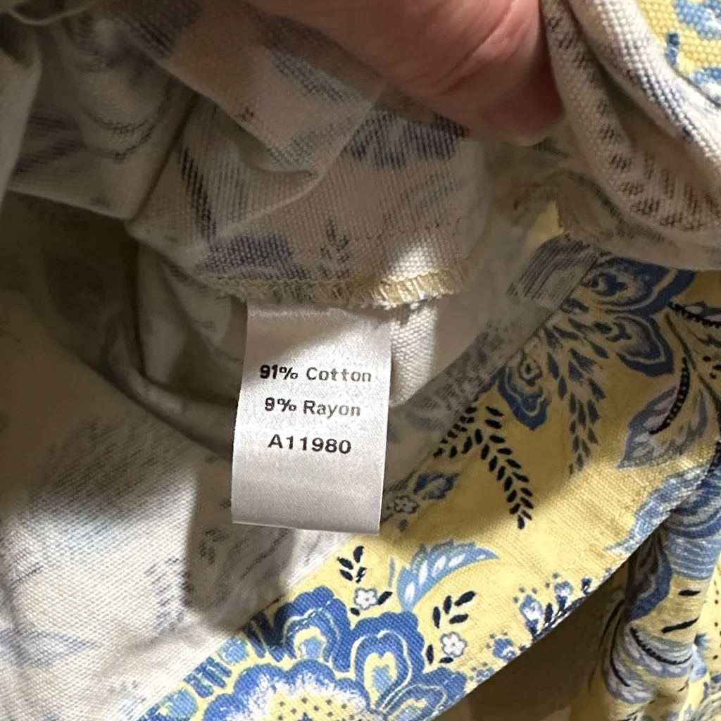 Vintage Appleseeds Size Large Yellow/Blue Floral Button Up Jacket Blue - Image 6