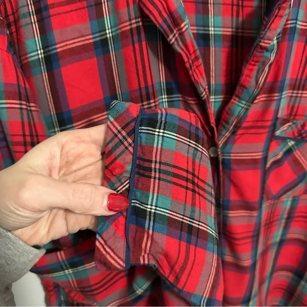 Victoria's Secret Plaid Pajama Set Red Multi Women’s Size Medium Holiday - Image 8