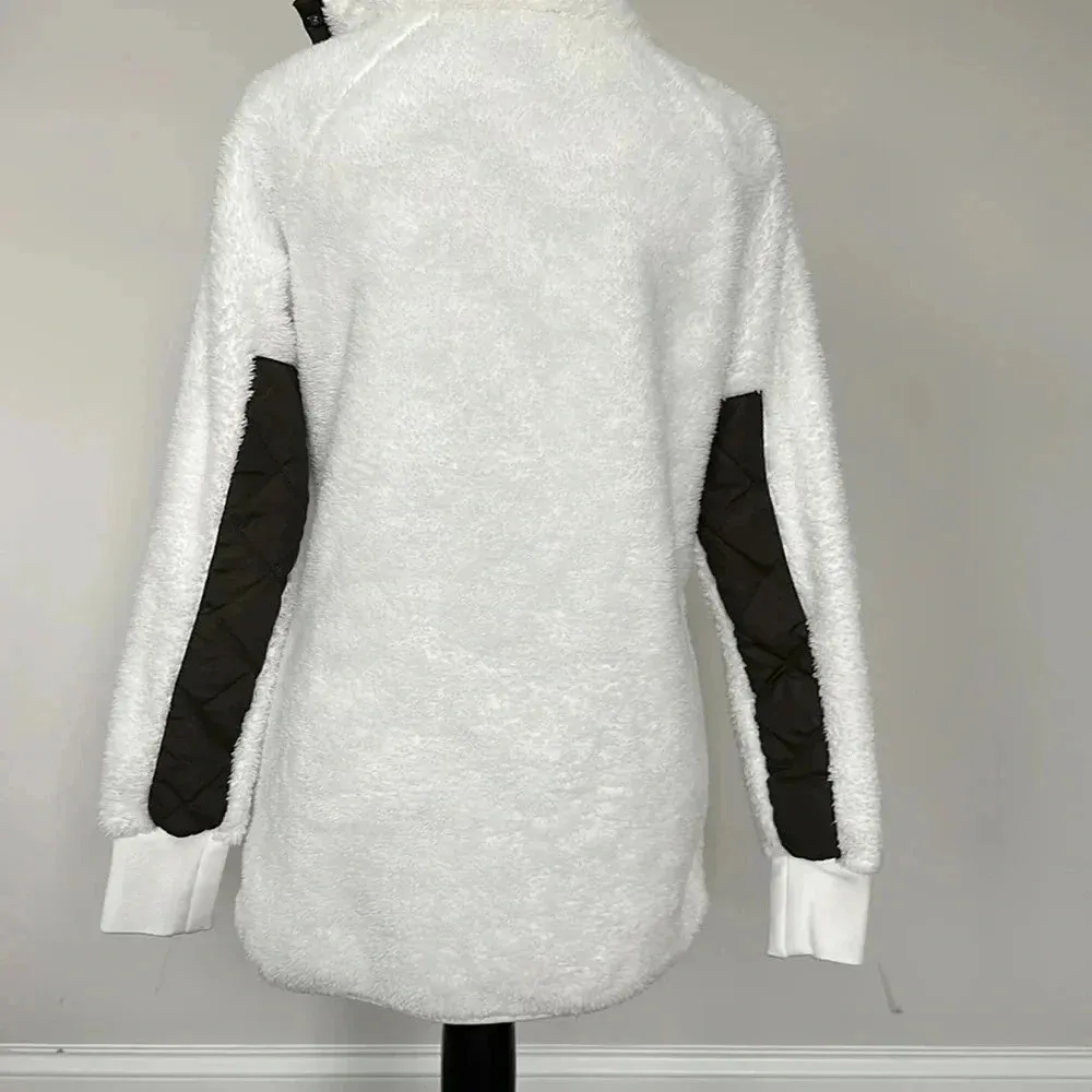 Olive A-symetric Fleece Pullover Sz SM - Image 4