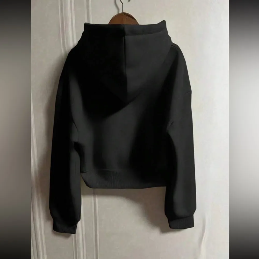 SheIn INAWLY Plus Size Solid Color Hooded Sweatshirt With Drawstring - Image 2