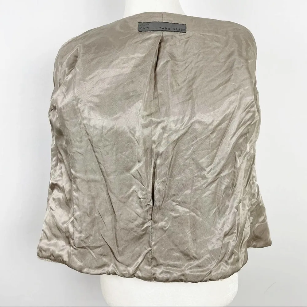 Zara Fleece Sheep Faux Fur Cropped Coat Size XS - Image 11