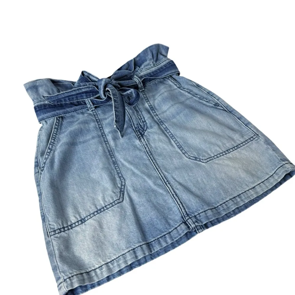 Free People Splendor in the Grass Paperbag High Waist Skirt in Indigo 4 - Image 3