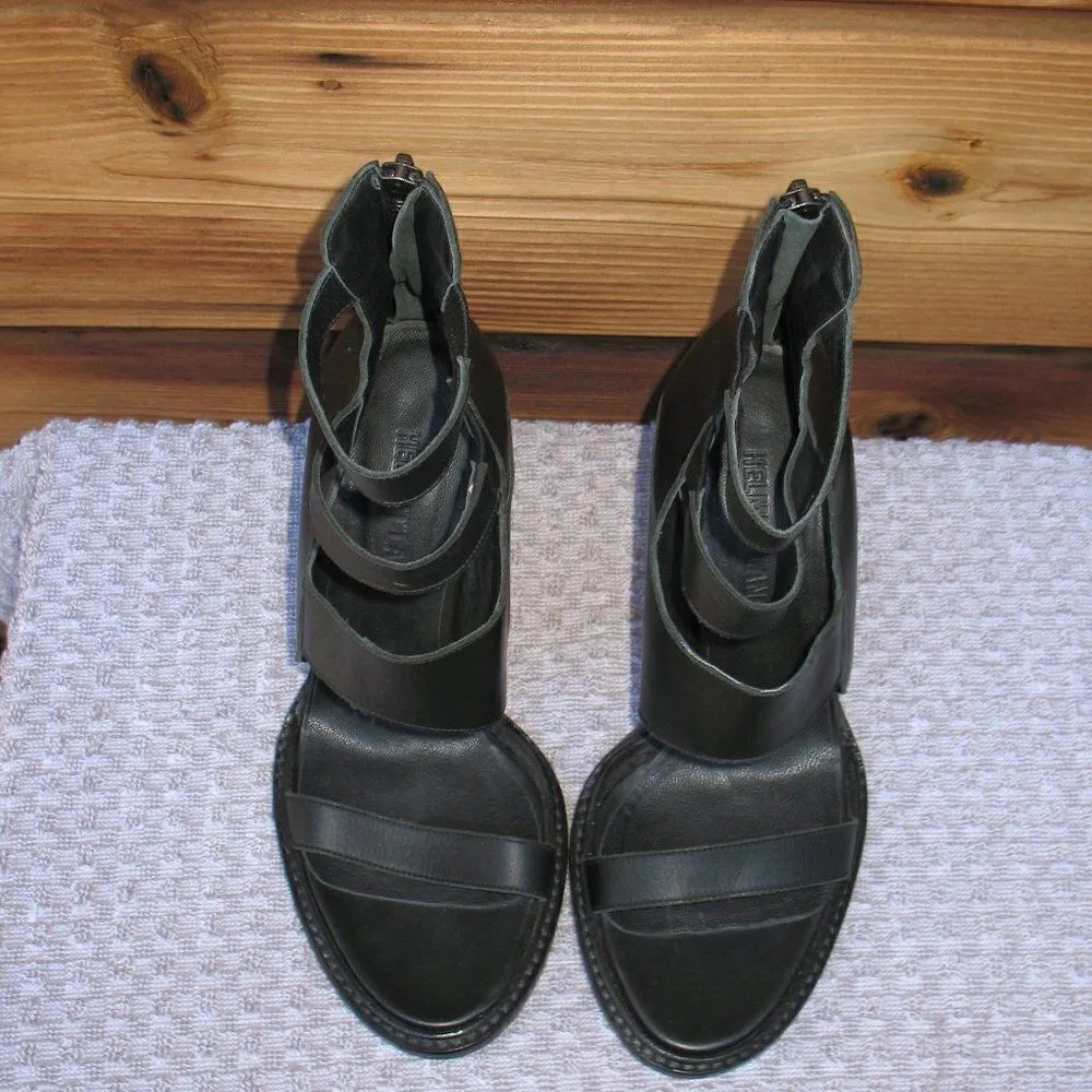 Helmut Lang Black Leather Heels - Image 4