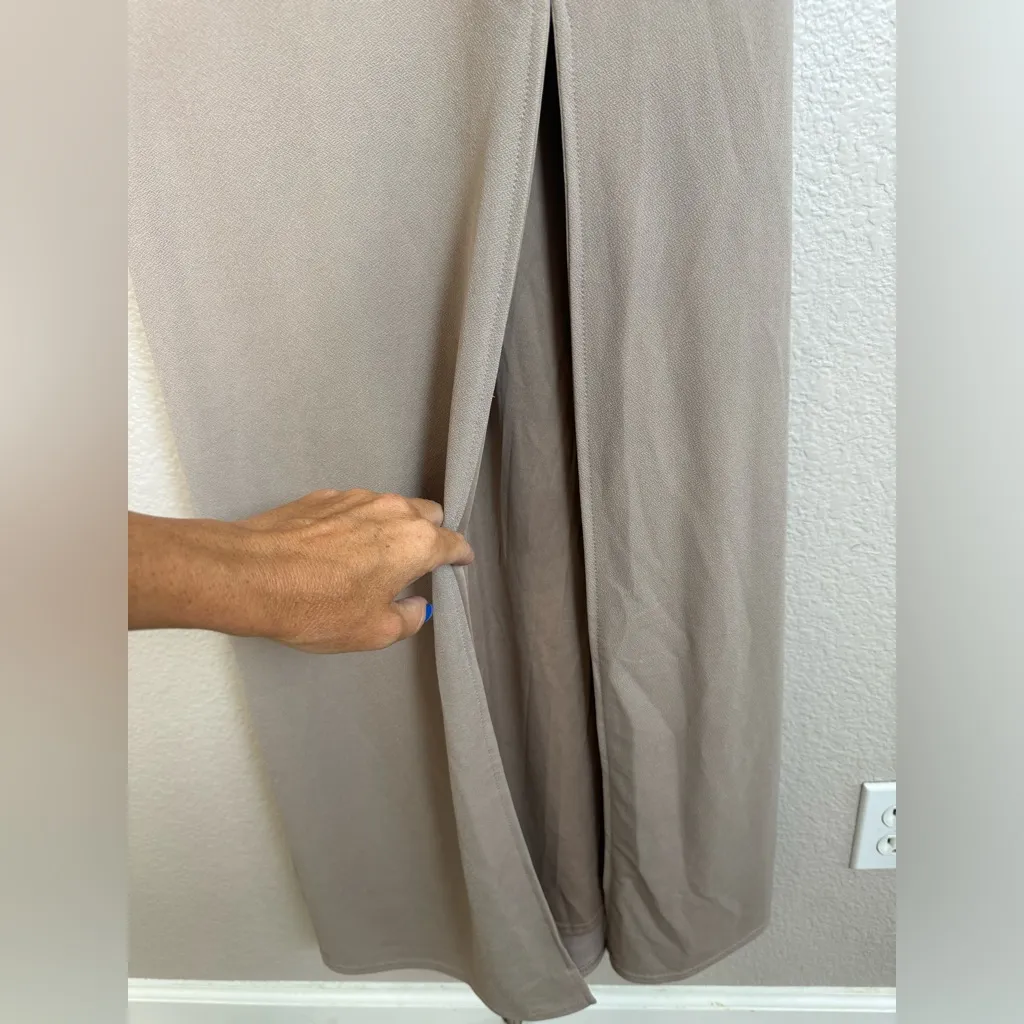 NEW Birdy Grey Kira Bridesmaid Dress With Slit In Chiffon Taupe size XS $105 - Image 8