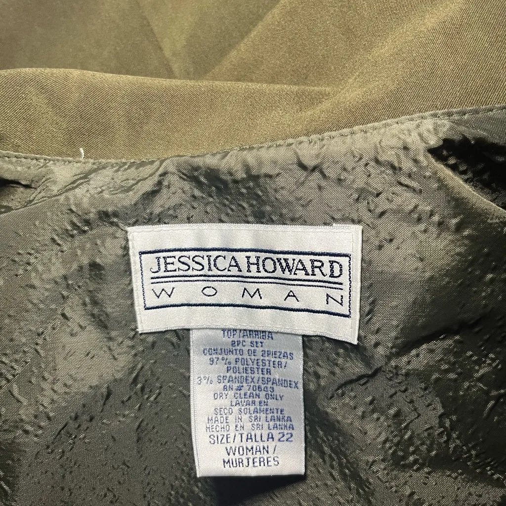 Jessica Howard Woman Olive Green Buckle Closure Cape Jacket Size 22 - Image 6