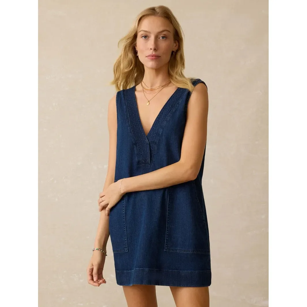 Faherty Azure Dress in Dusk Dive Wash Size XS - Image 4