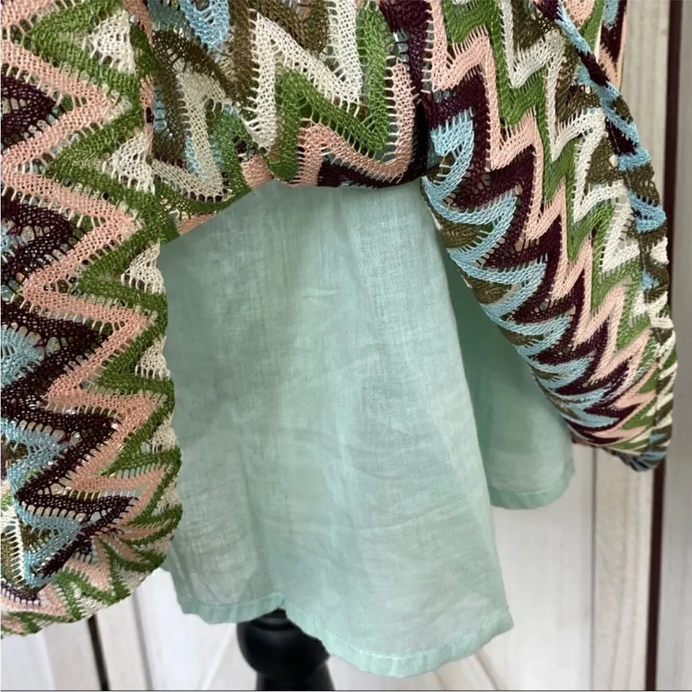 ModCloth‎ Daytime Dazzler Chevron Stripe A Line Skirt Pastel Multicolor Medium - Image 9