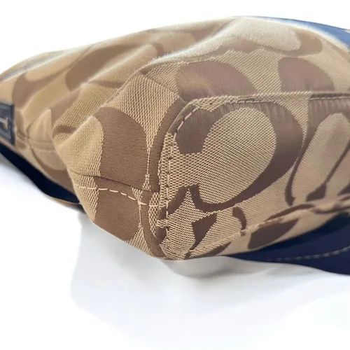 COACH Crossbody Signature Foldover - Khaki/Navy F23304 Jacquard Tote - Image 9