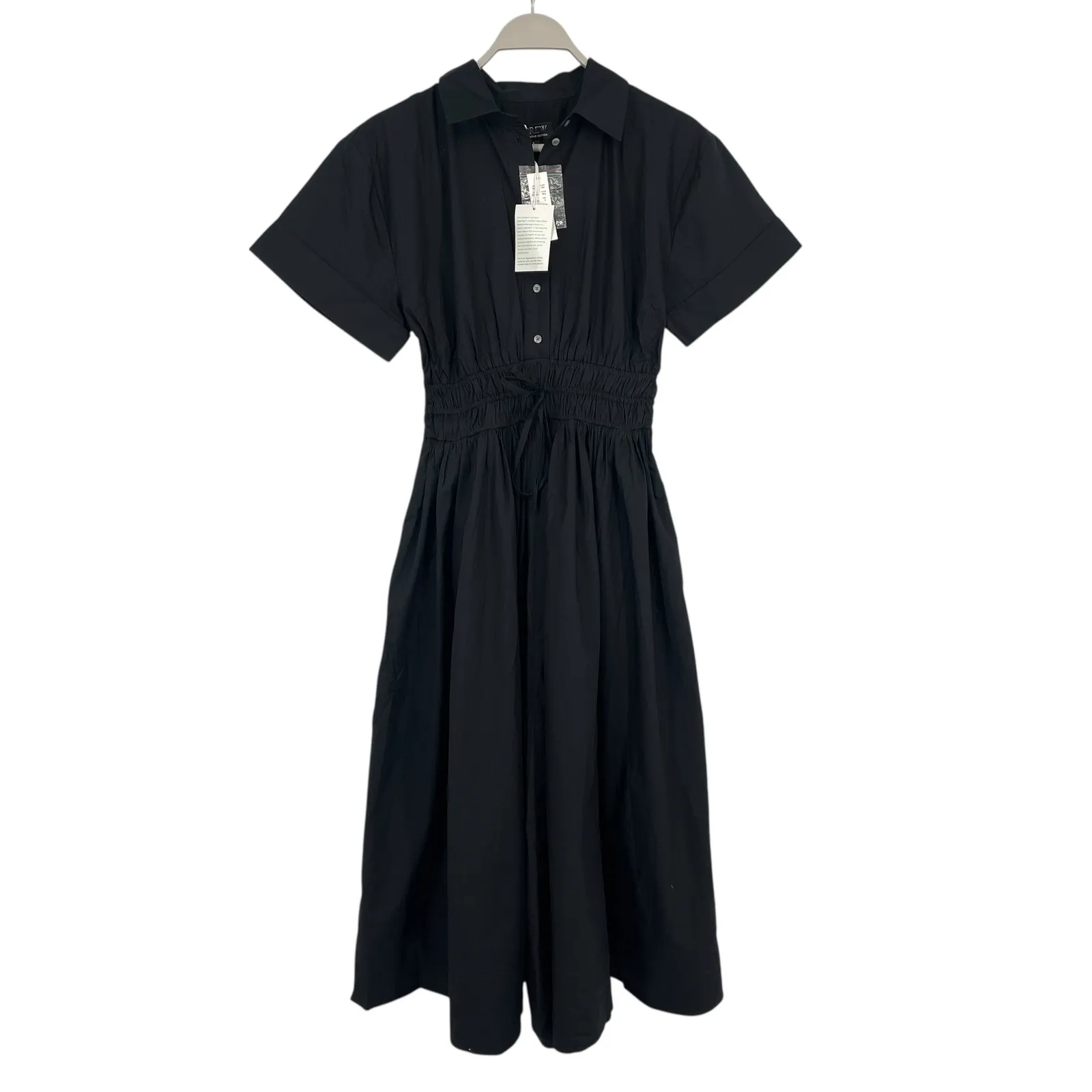 J.Crew Elena shirt-dress cotton poplin Black Size 4 NWT Quiet Luxury Minimalist - Image 4