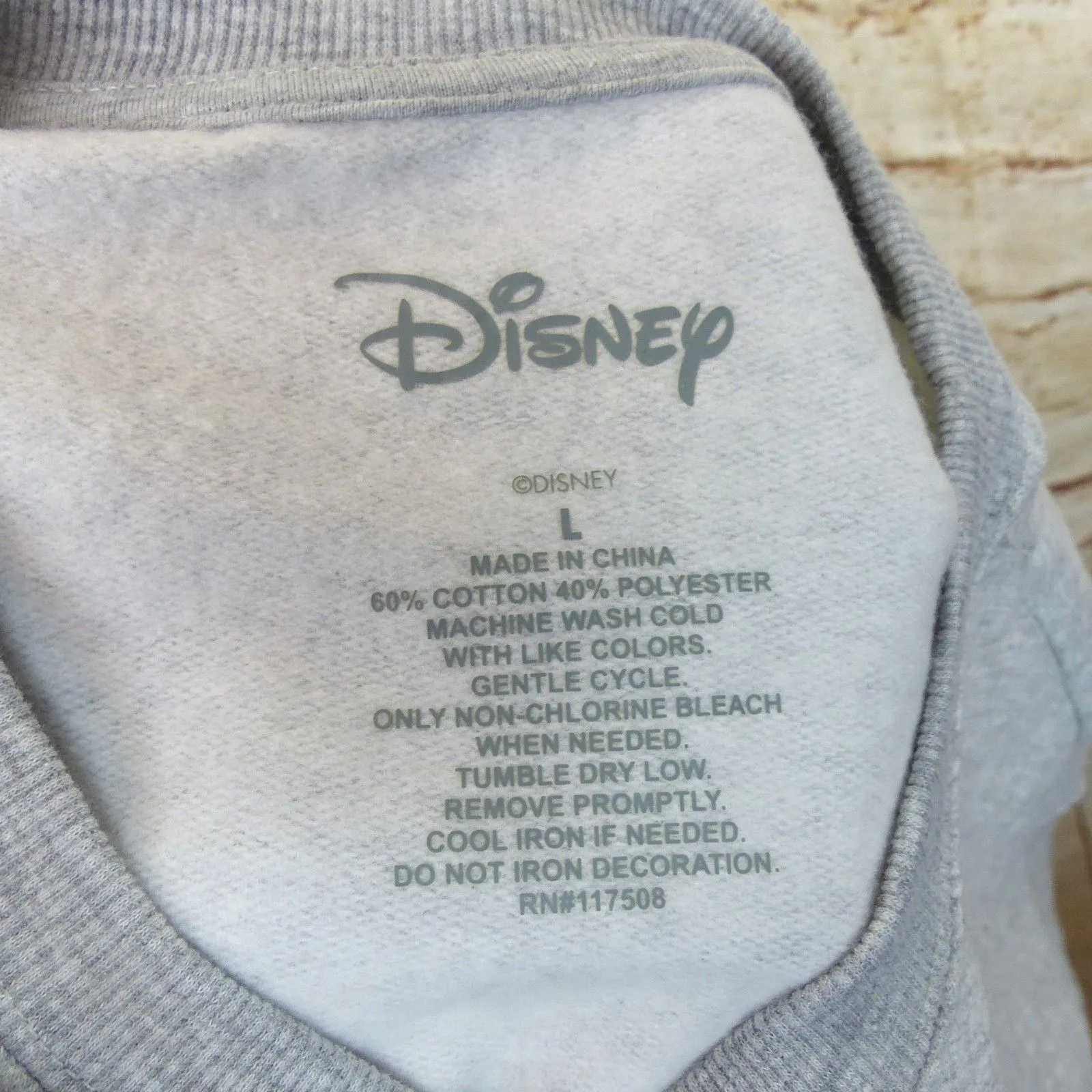 Disney Alice in Wonderland Sweatshirt Women L Gray Floral Graphic Crew Pullover - Image 8