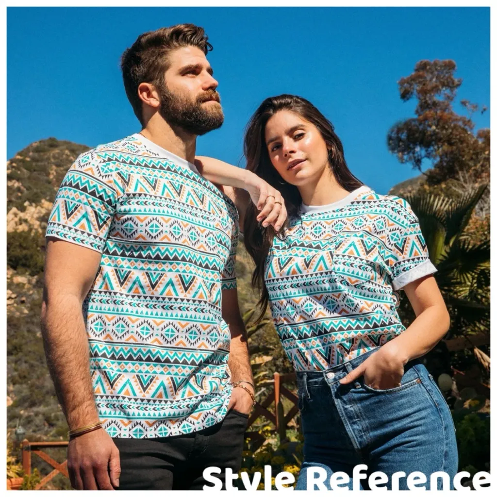 AMPNA Thailand Andean Tibetan Style Folk Print T - Image 10