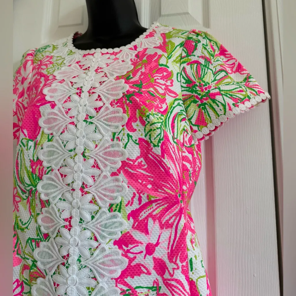 Lilly Pulitzer Maisie Stretch Shift Dress Koala Me Maybe Pink Green Short Sleeve - Image 4