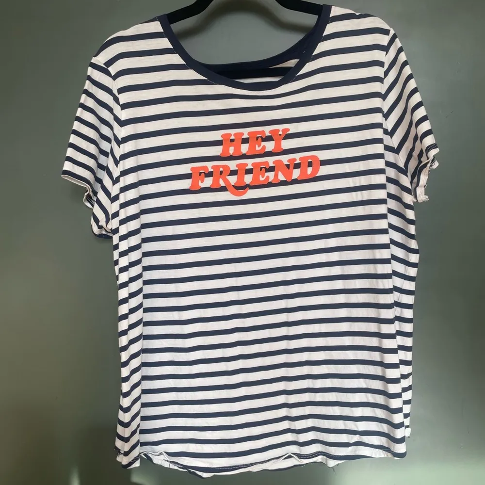 Old Navy - Striped T-Shirt with 'Hey Friend' Graphic 1X plus size - Image 2