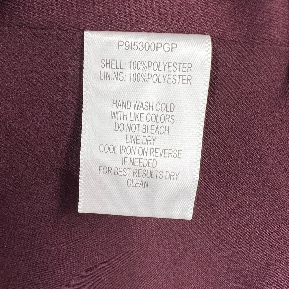 Parker Dress Burgundy Floral Ruffle Wrap Short Sleeve Feminine Romantic Large - Image 4