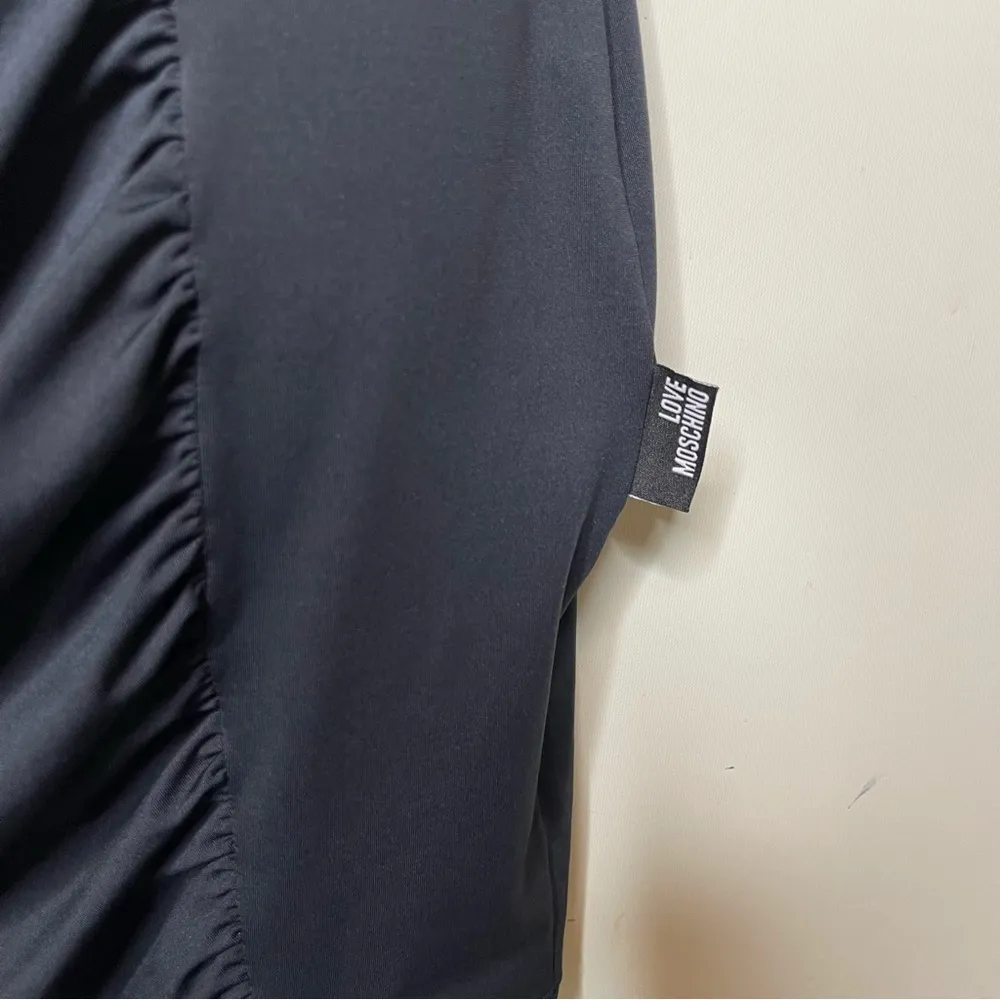 Love Moschino black one sleeve mini dress sz 4 - Image 3