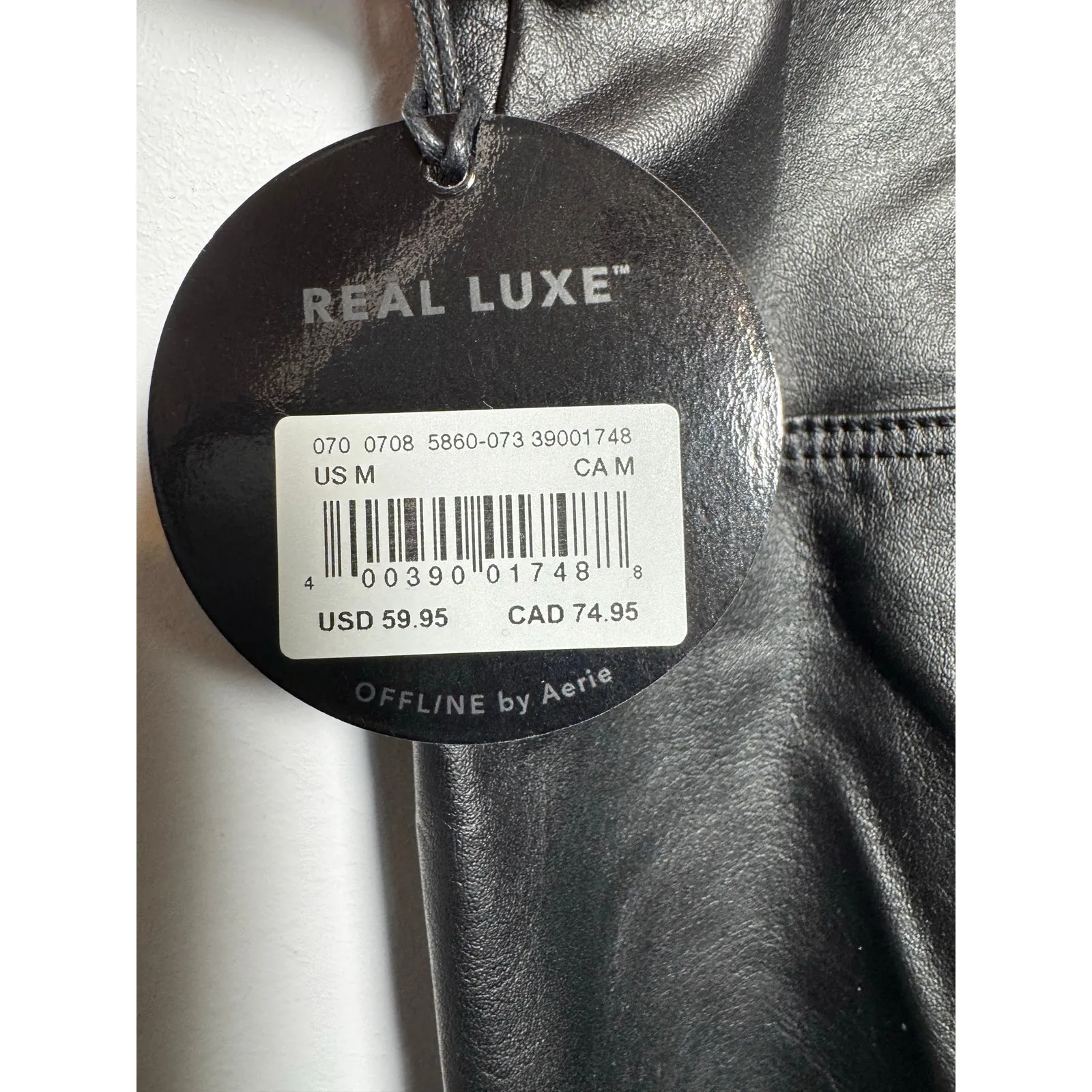 Brand New Offline by Aerie Women's Size Medium Black Faux Leather Leggings - Image 8