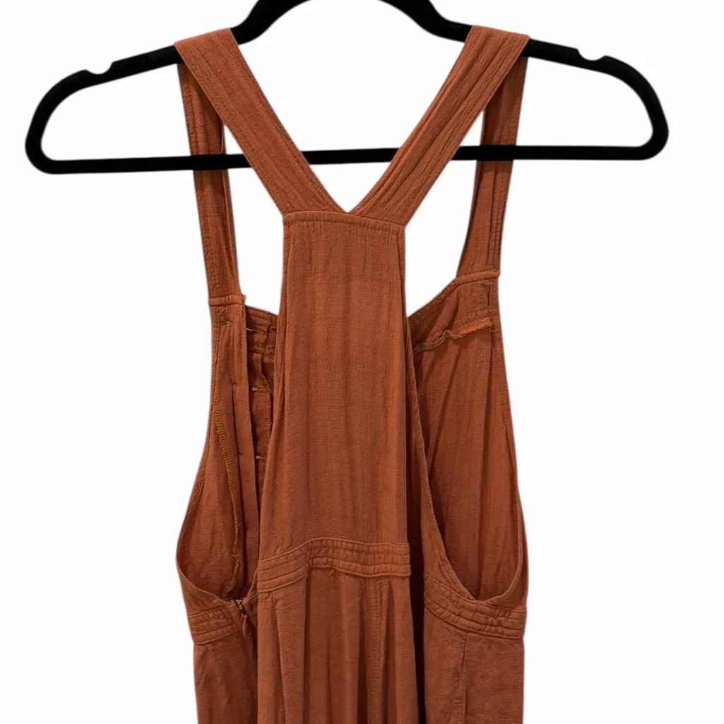Universal Thread Rust Jumpsuit With Wood Buttons Size XS - Image 6