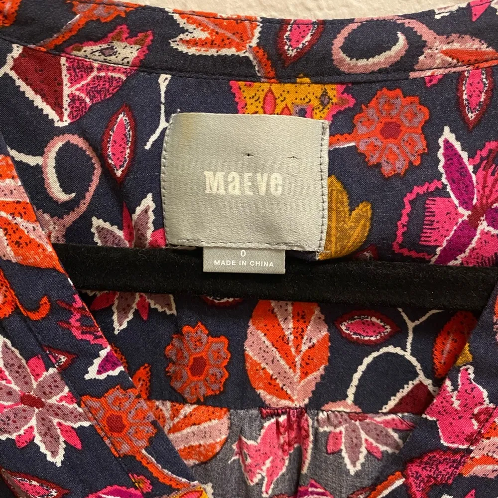 Anthropologie Maeve Primitive Animal Print Nature Artsy Novelty Blouse Size 0 - Image 9