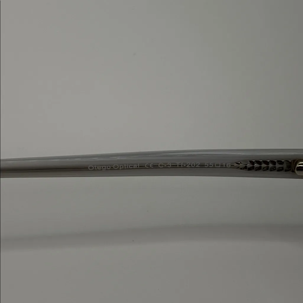 Women’s Modz Titanium Countess Eyeglasses semi cat eye full rim metal white Silver - Image 8