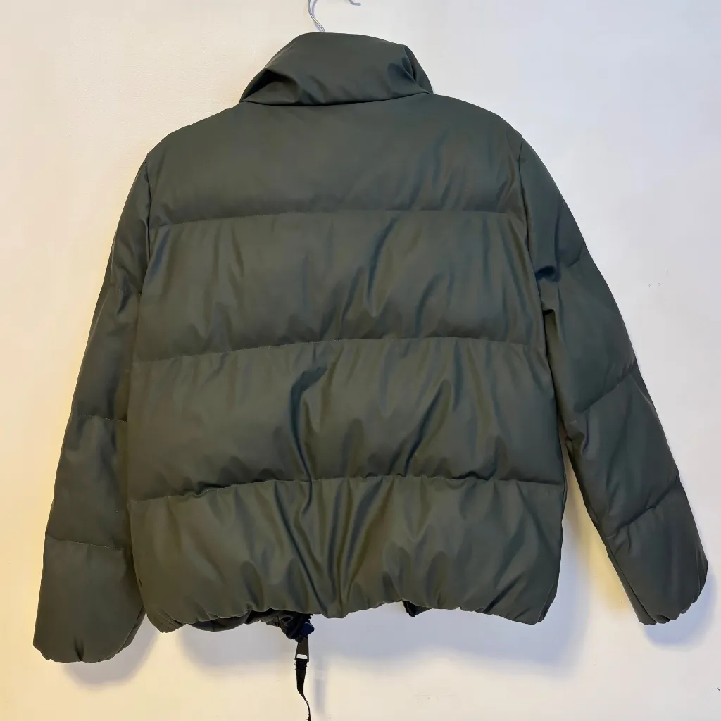 Juicy Couture Black Label Down Blend Puffer Jacket Olive Dark Green Womens Small - Image 5