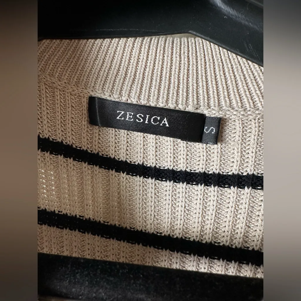 Women's Stripes Maxi Dress Casual Long Sleeve Lapel V Neck Loose Knitt / Small Black - Image 8