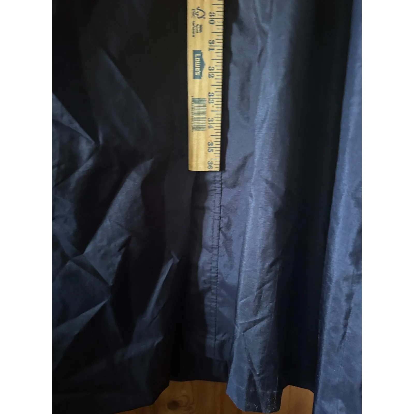 Current Seen Hooded Belted Trench Coat Womens Size 13/14 Navy Blue Plaid - Image 5