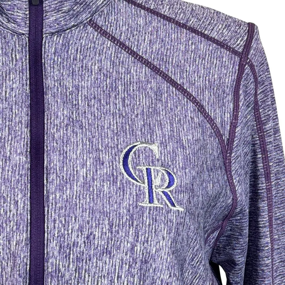 Colorado Rockies Baseball Medium Pullover Jacket 1/2 Zip Heather Stretch Womens - Image 2