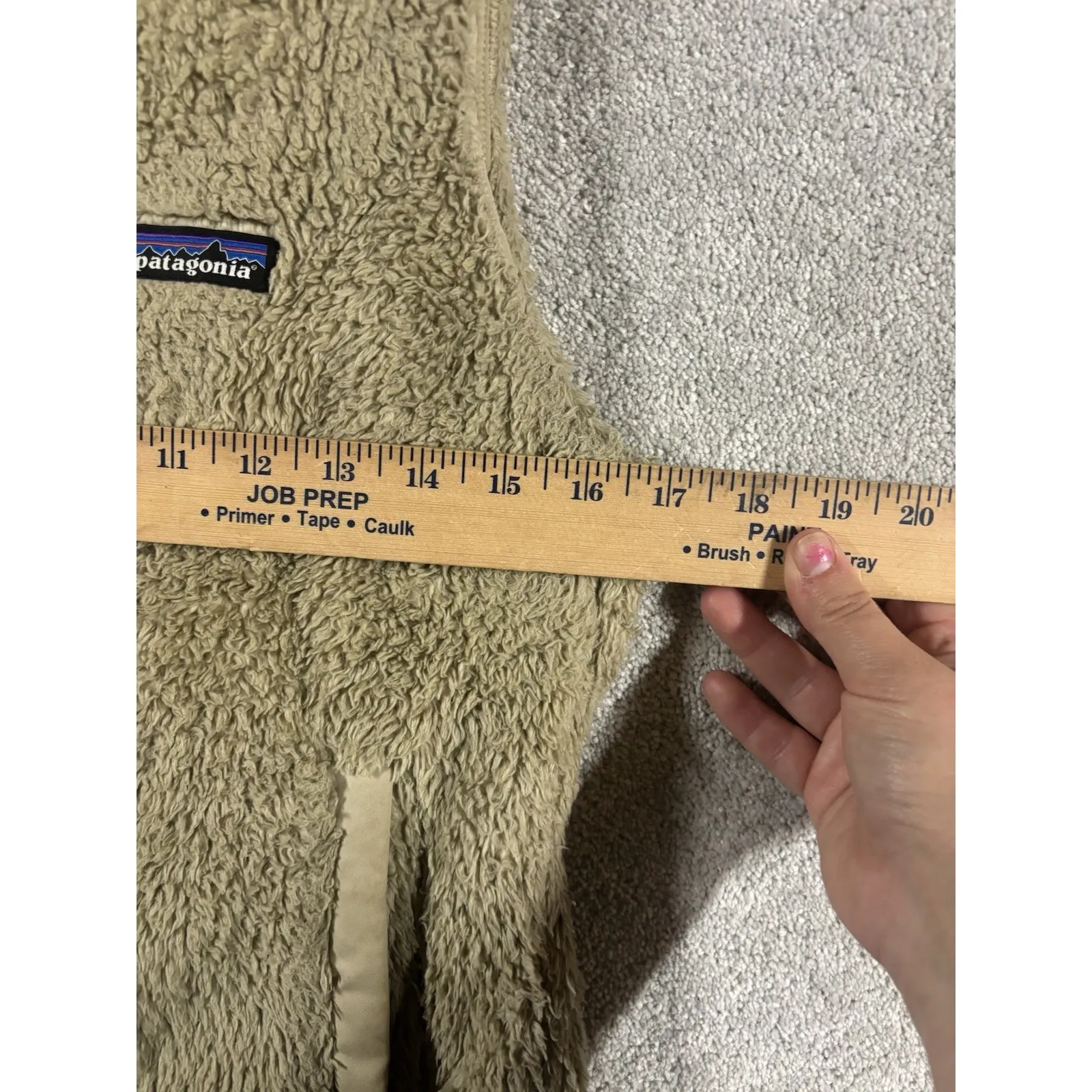 Patagonia Los Gatos‎ Fleece Full Zip Vest Tan Khaki Women's Small - Image 7