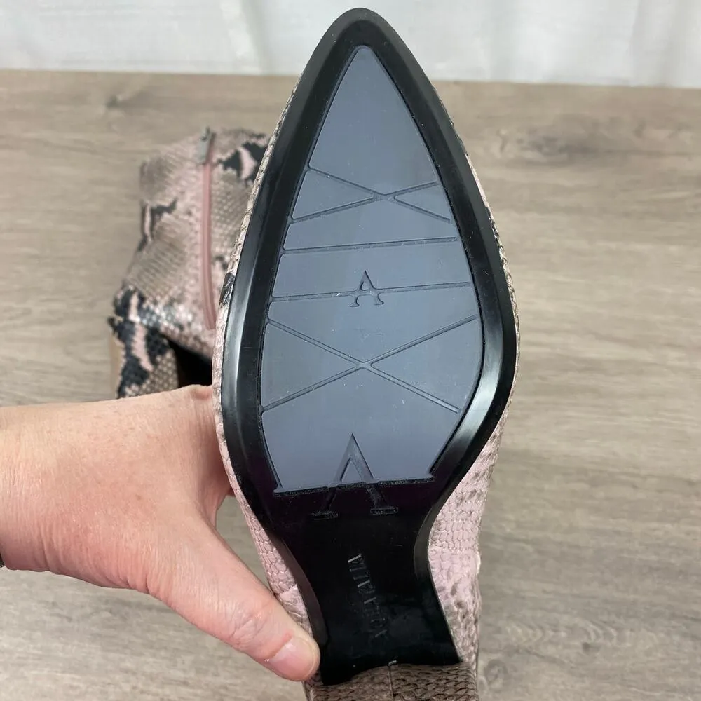 Aquatalia Mauve Black Snakeskin Embossed Leather Palomina Ankle Boots Sz.10 NWOB - Image 16