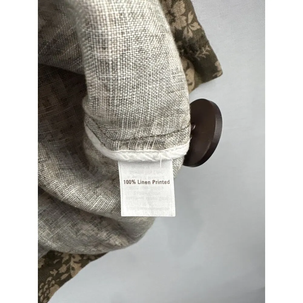 Caslon Womens 16W Linen Floral Print Jacket Brown - Image 2