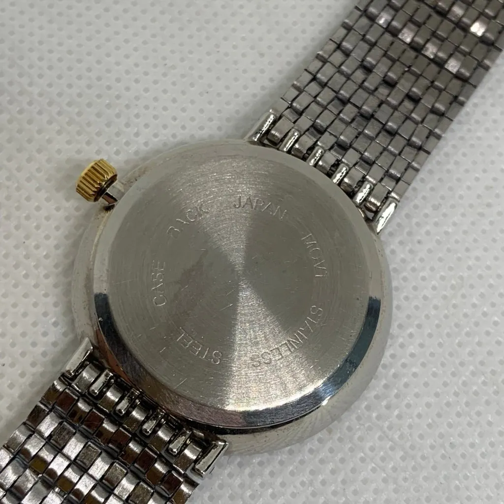 Vintage Fondini women Watch gold silver tone Roman Numeral Quartz 30mm running - Image 5