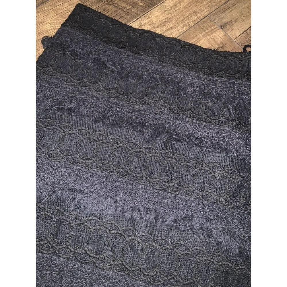 HD in Paris Black Linen Embroidered Skirt summer classic Anthropolgie boho - Image 4