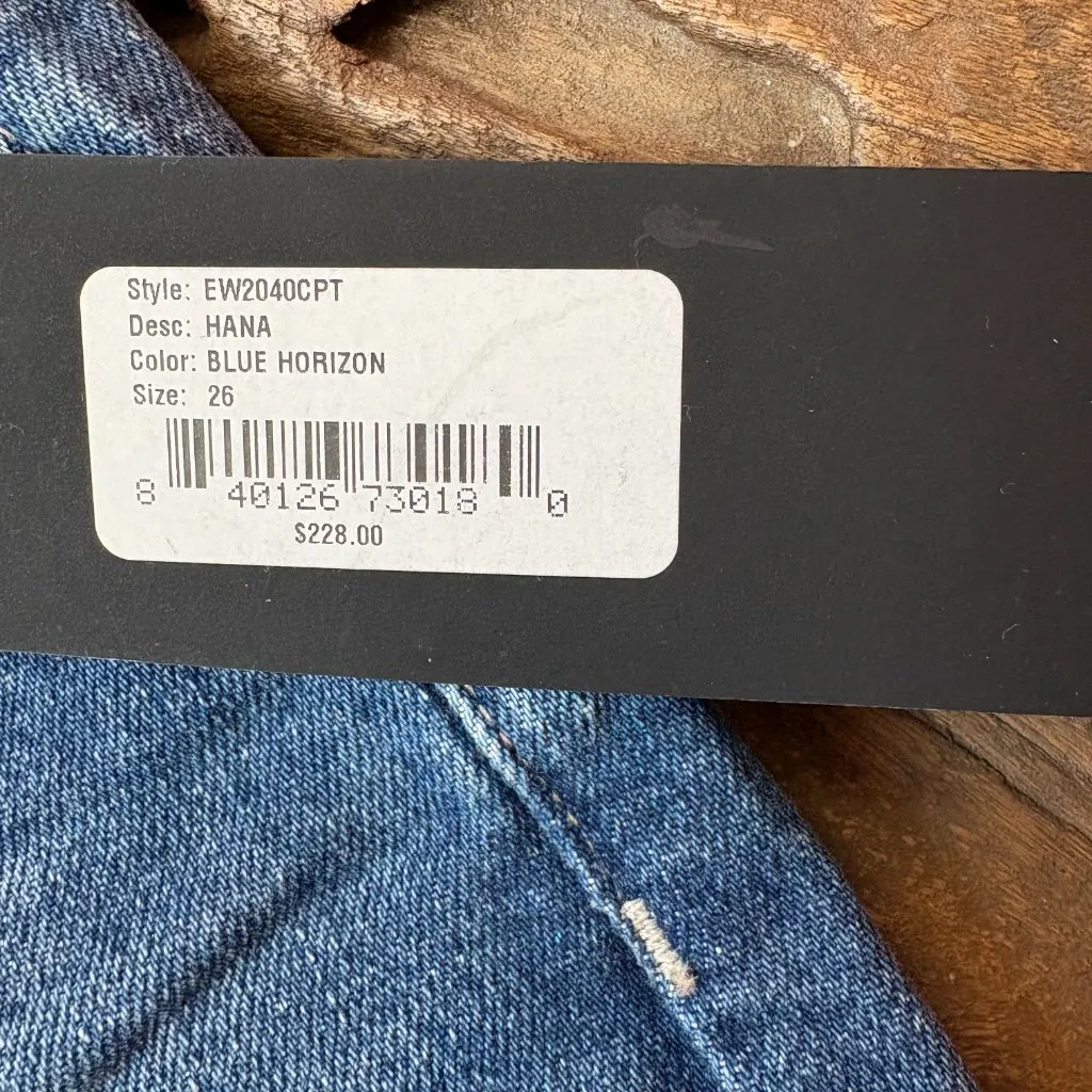 Edwin Hana blue jeans slim straight leg organic cotton/elastane women's 26 NWT - Image 2