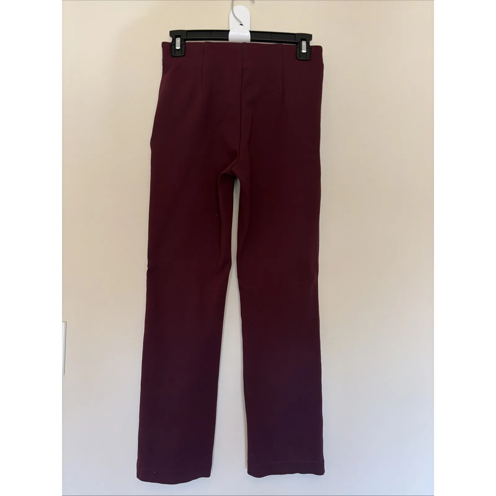 LOFT Maroon Burgundy Wine Stretch Ponte Ankle Pants Office Workwear Womens XS - Image 4