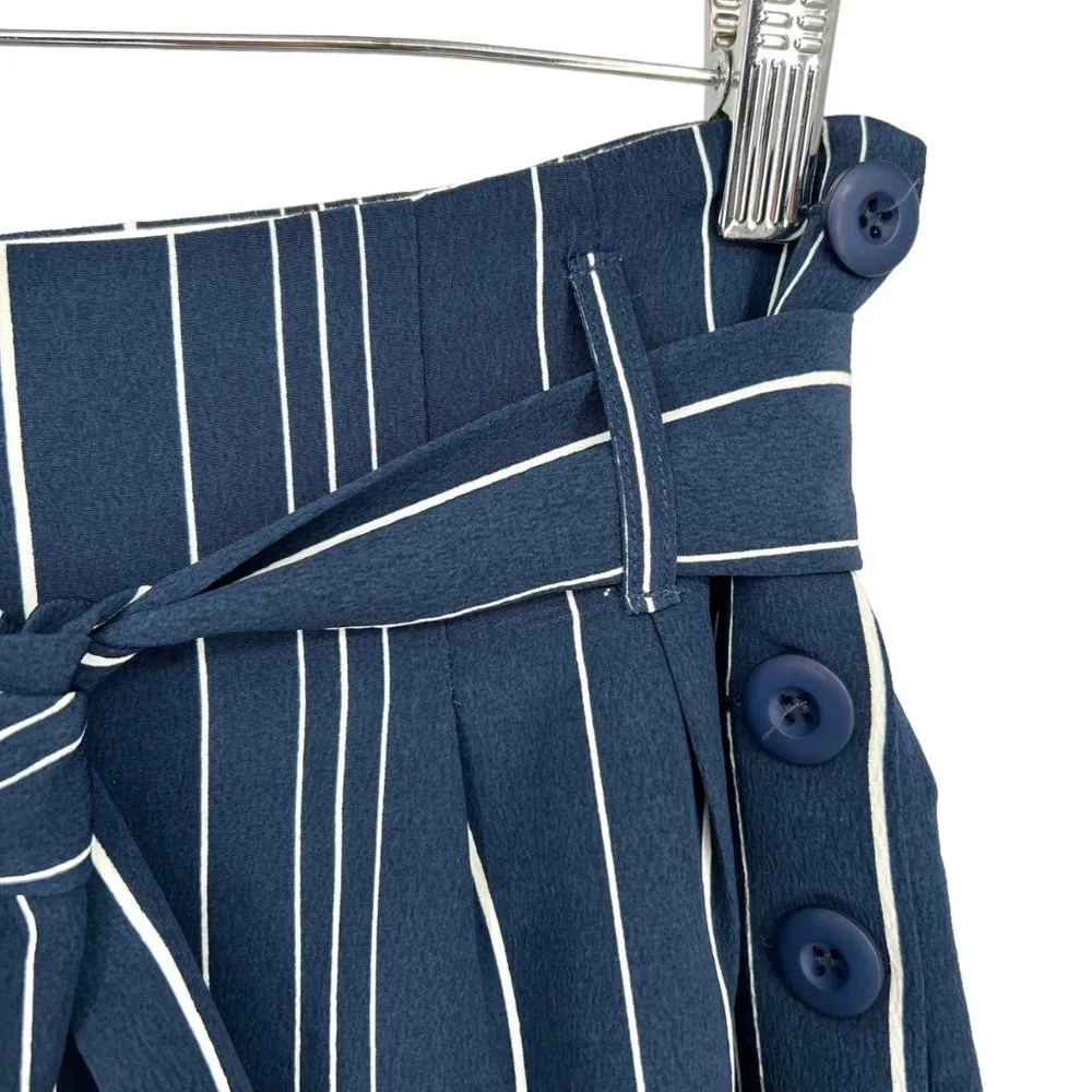 Strut & Bolt Striped Paper Bag High Waist Pants Blue White Size Small NWT - Image 2