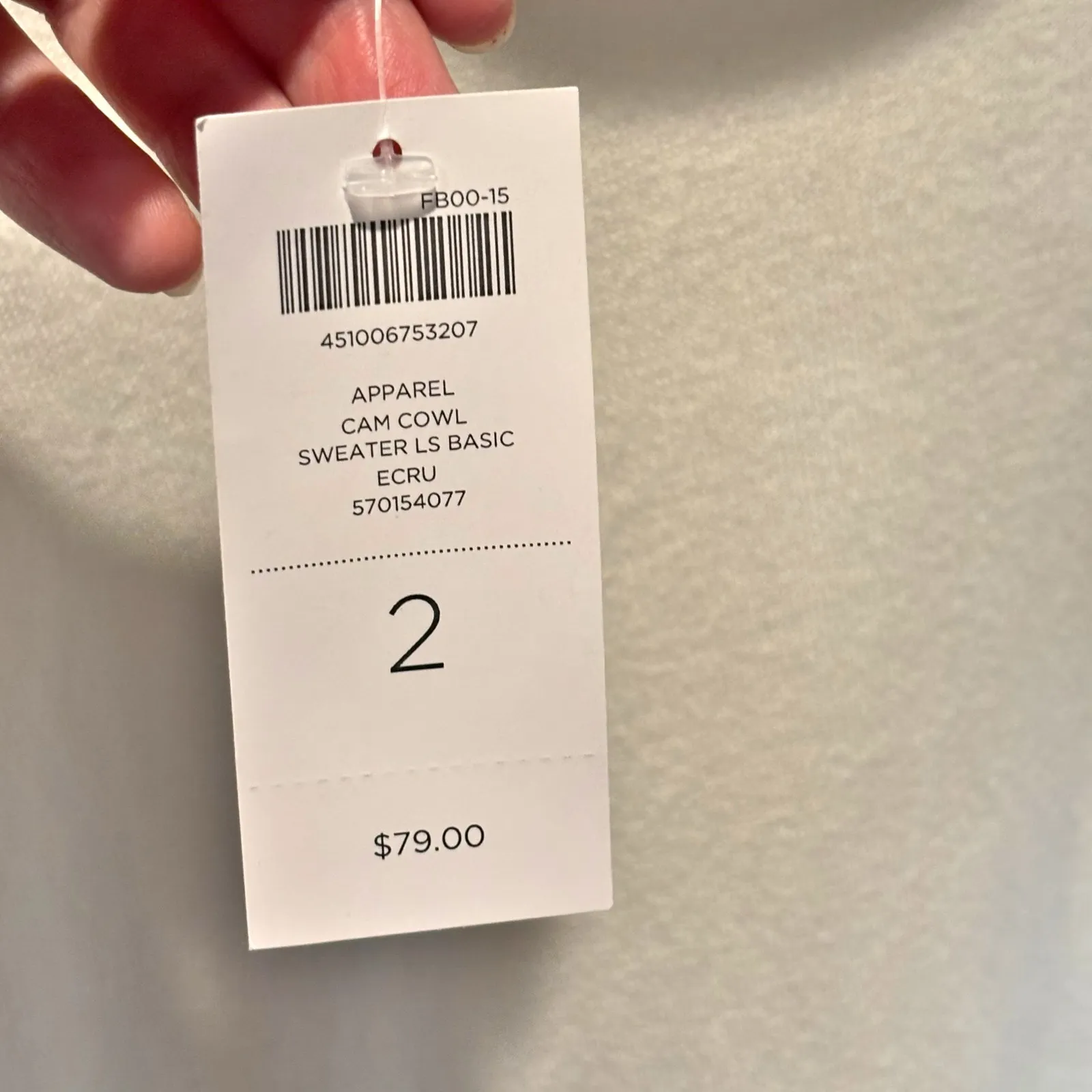 Chico's NWT Cowl Neck Sweater in Ecru - size 2 (Large) - Image 4