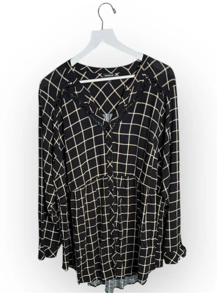 Torrid Emma Babydoll Rayon Slub Lace Trim Tunic Top NWOT W1868 Plus Size 3X - Image 5