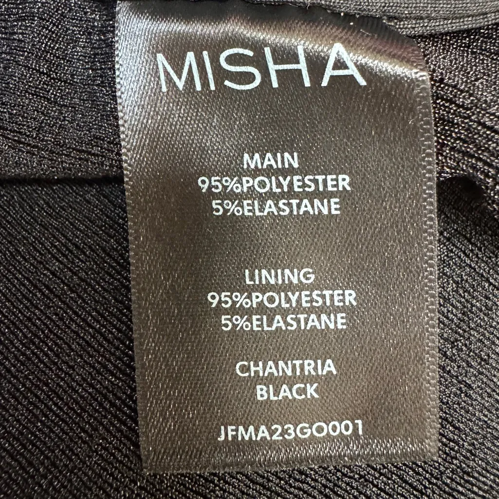 Misha Collection Anthropologie Chantria Slinky Black Maxi Gown Small New $395 - Image 14