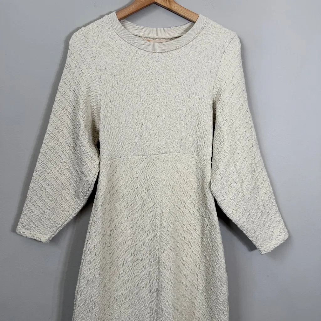 Free People Gabby Seamless Midi Dress Women's M/L Ivory Wet Plaster Textured NWT - Image 8
