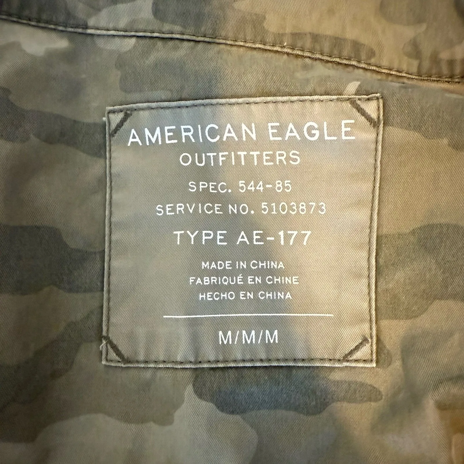 VTG‎ American Eagle Camo Cargo Jacket Women's medium urban rocker Pockets - Image 9