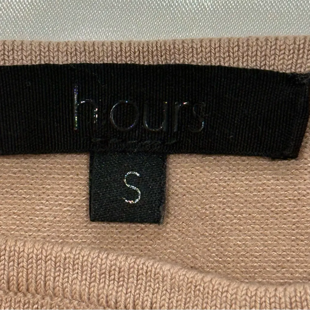 H:ours Jacklyn Sweater Cutout Mesh Cropped Neutral Tan Small Revolve Chic Edgy - Image 8