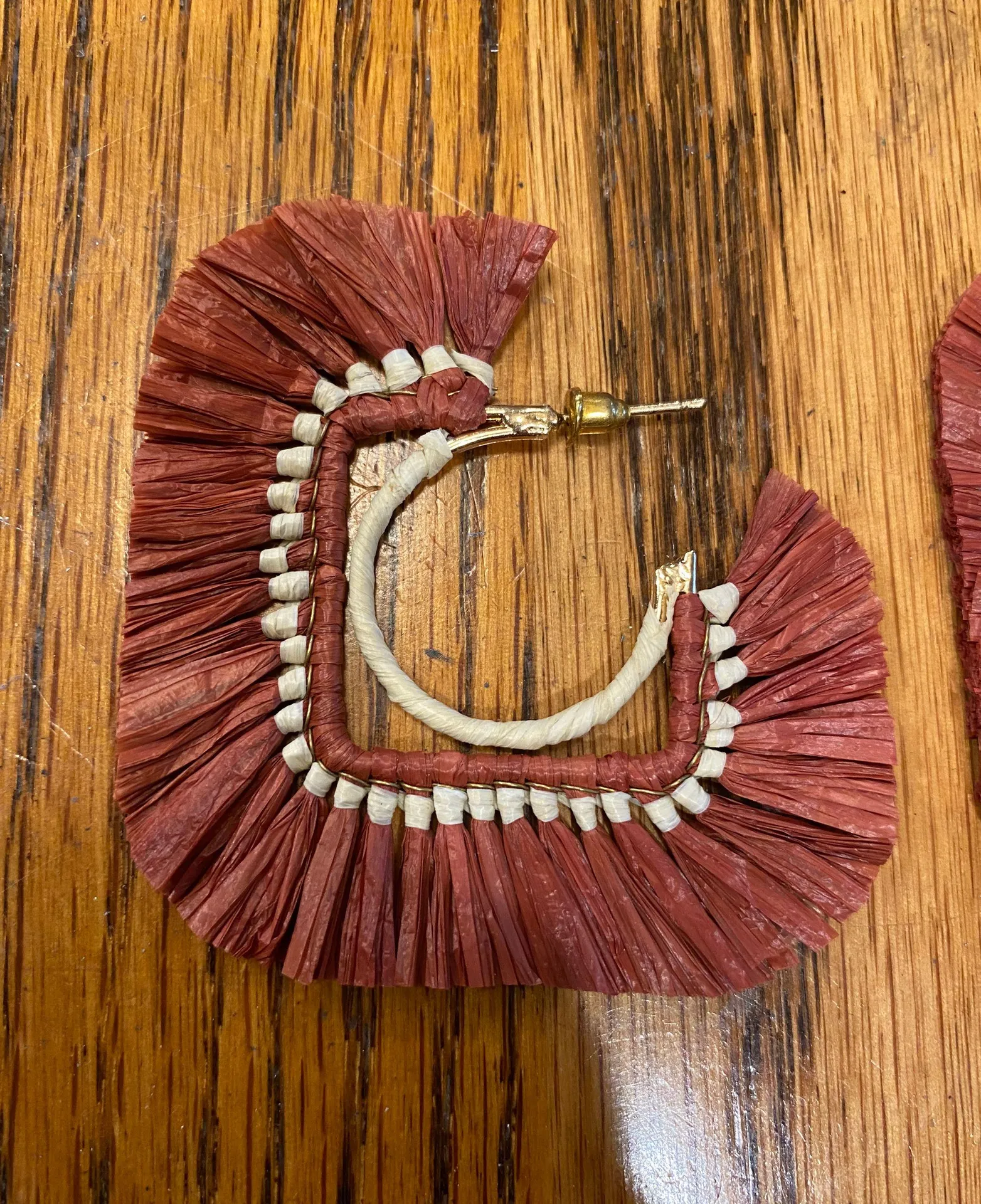 American Eagle Outfitters Boho Square Raffia Earrings - Image 2