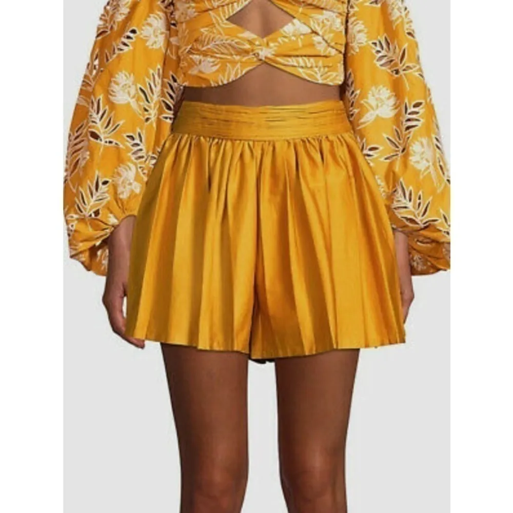 AMUR Tami Pleated Skort Shorts Turmeric Gold size 8 Orange - Image 6